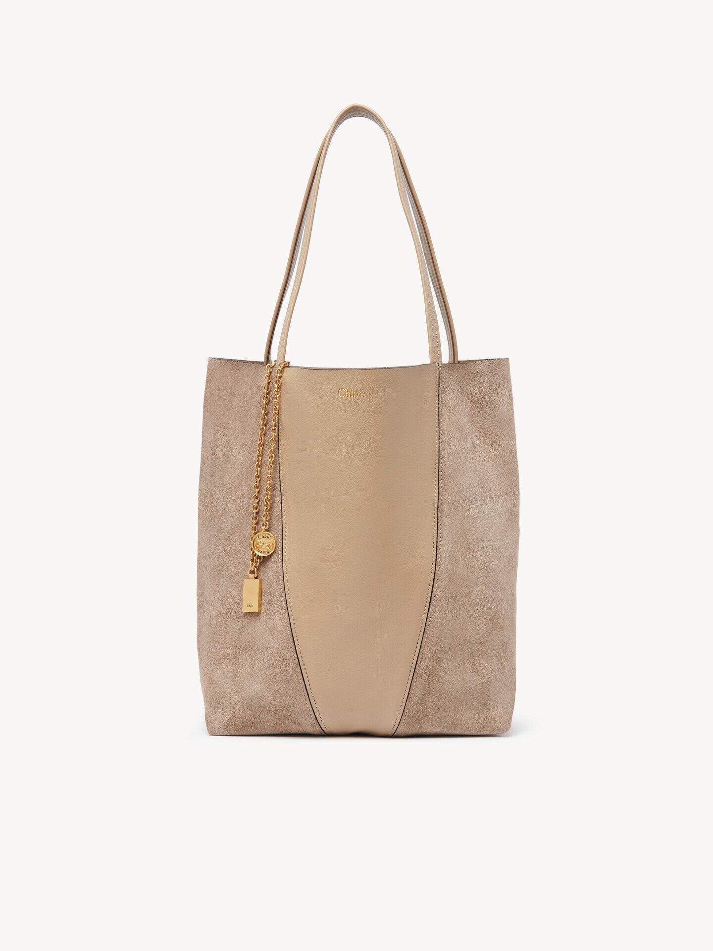 Chlo&eacute; Spin Tote Bag aus genarbtem Leder und Wildleder - 1