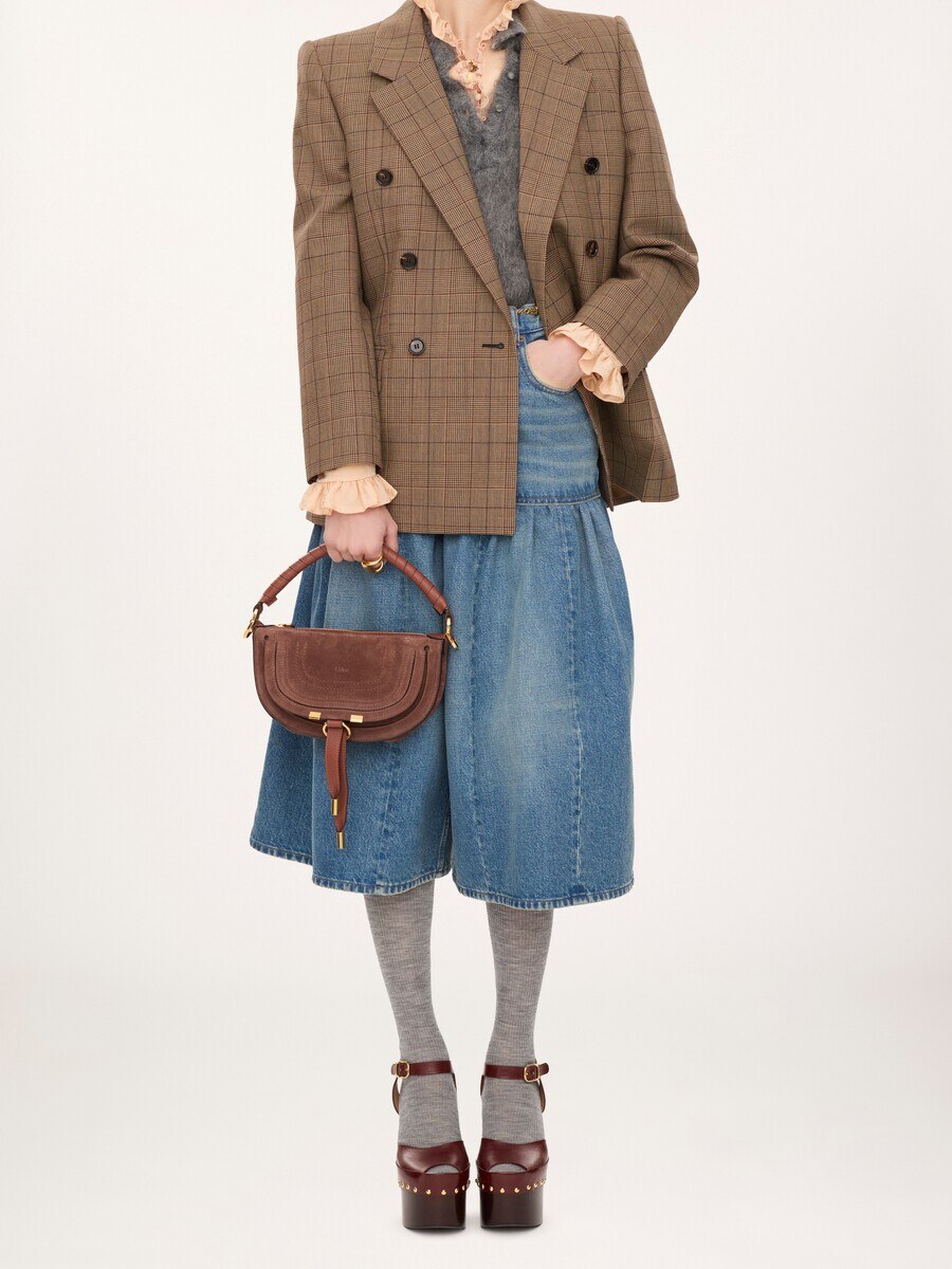Mini Marcie shoulder bag in suede leather - 8