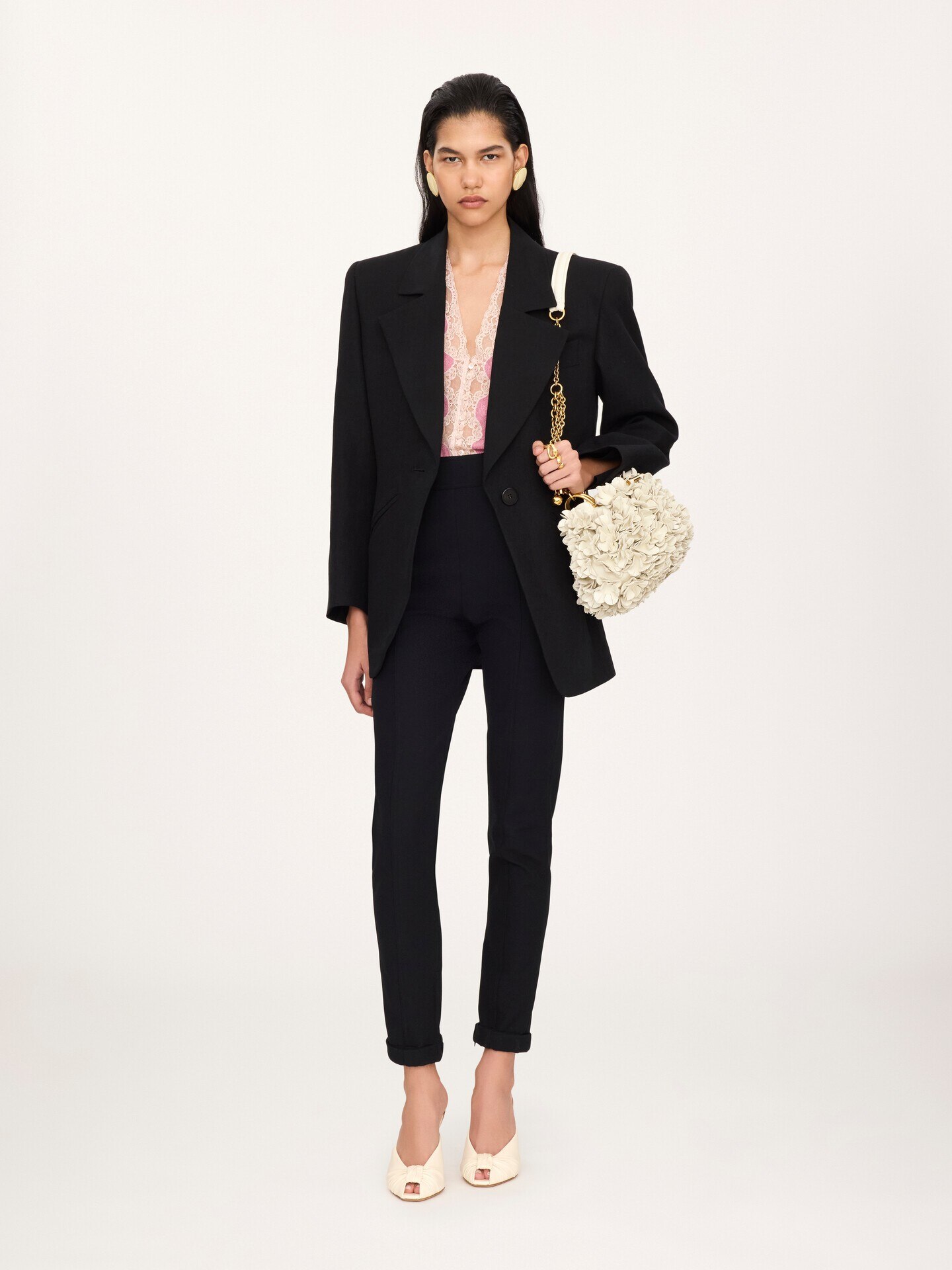Chlo&eacute; Pliss&eacute; shoulder bag with chain in leather with flowers - 7.0