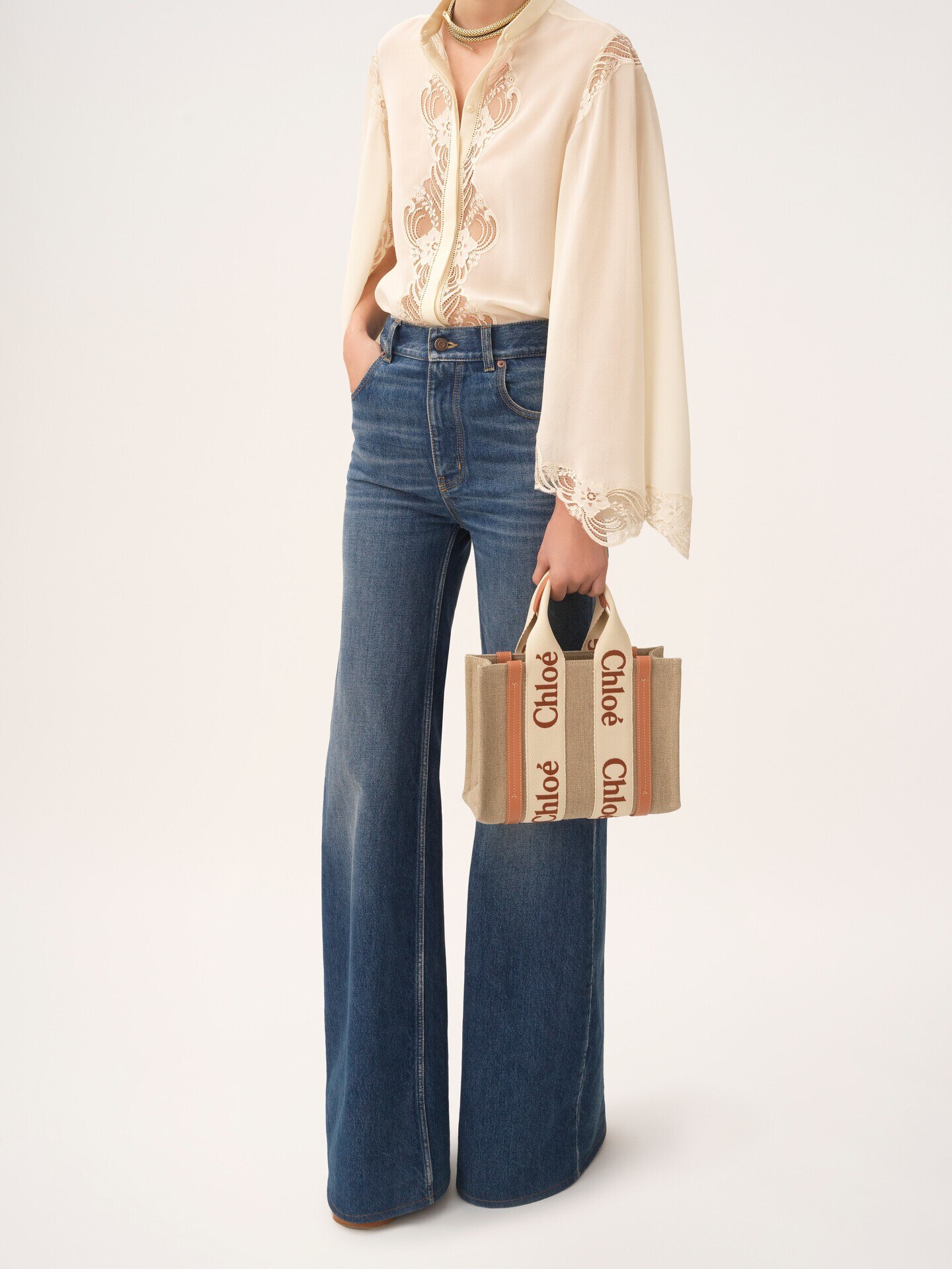 Petit sac cabas Woody en toile de lin - 9