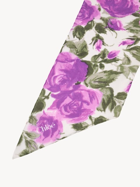 シルクジョーゼット製Chlo&eacute; Wild Flowers バンドゥ スカーフ