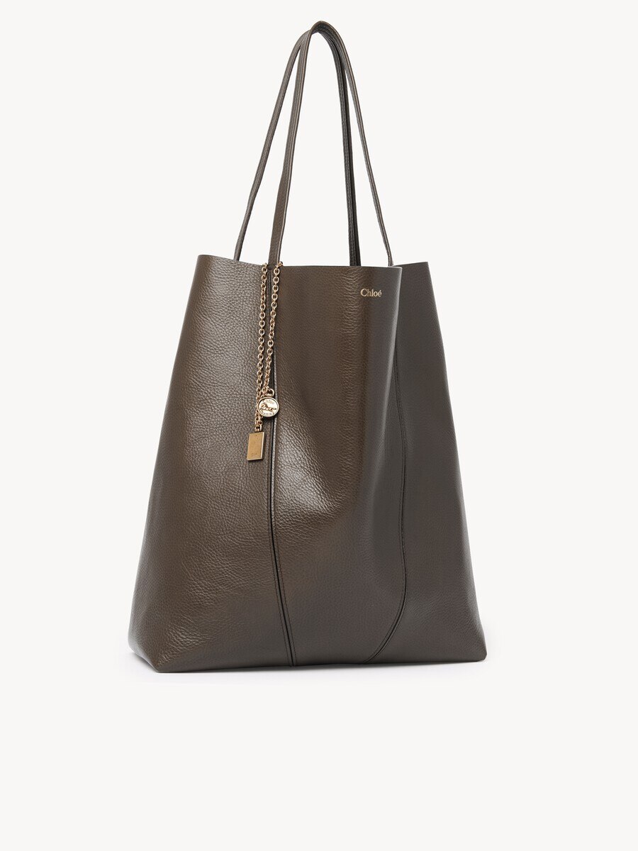 Large Chlo&eacute; Spin tote bag in grained leather - 5