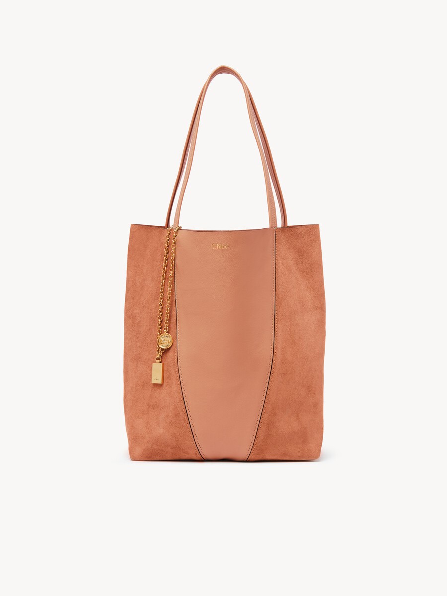 Chlo&eacute; Spin Tote Bag aus genarbtem Leder und Wildleder - 1