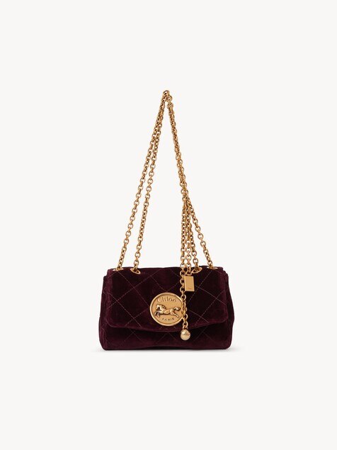 Bolso de hombro peque&ntilde;o Chlo&eacute; Heritage de terciopelo