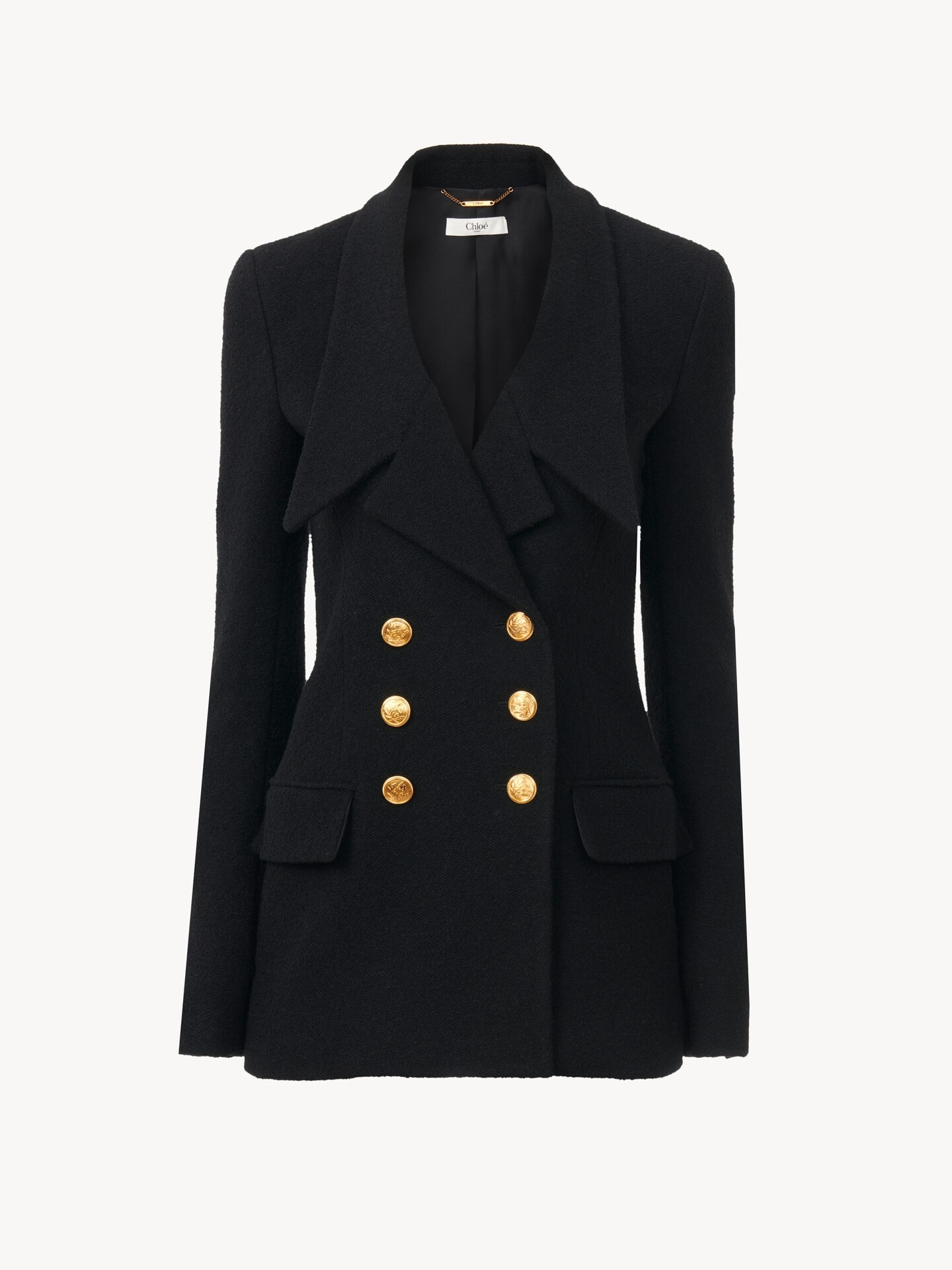 Double-breasted cardigan jacket in micro bouclette wool - 2