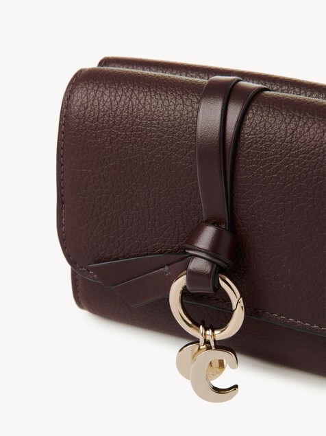 Small Alphabet tri-fold in grained leather