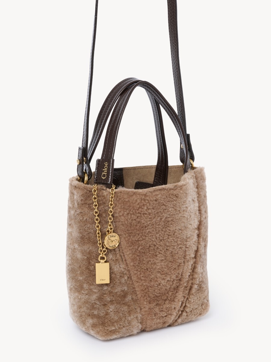 Small Chlo&eacute; Spin tote bag in shearling - 5