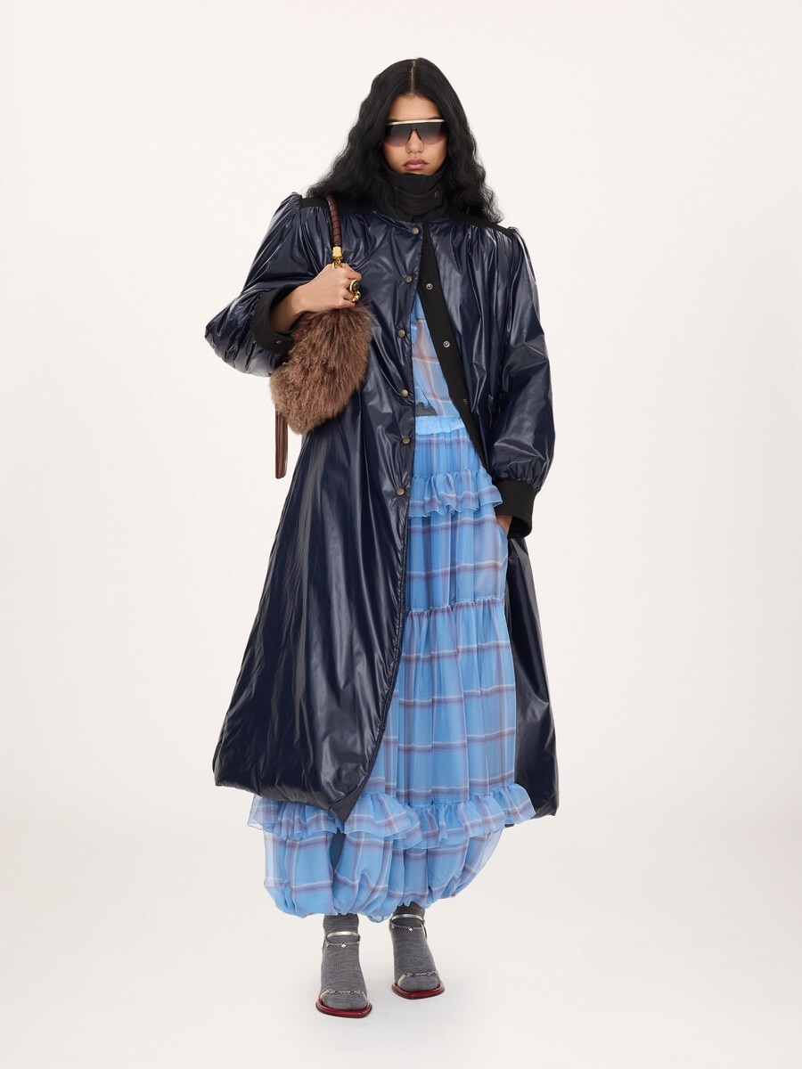 Long utilitarian coat in shiny nylon - 3