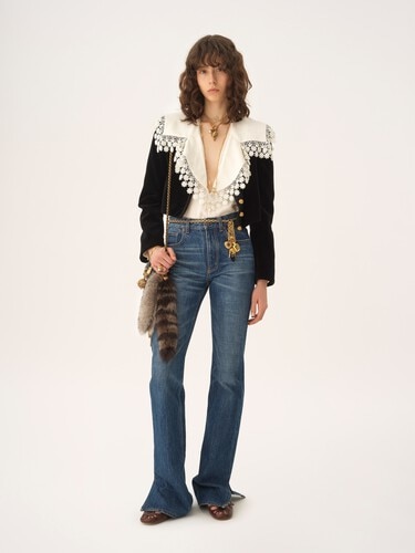 Chaqueta Spencer cropped de terciopelo - 2