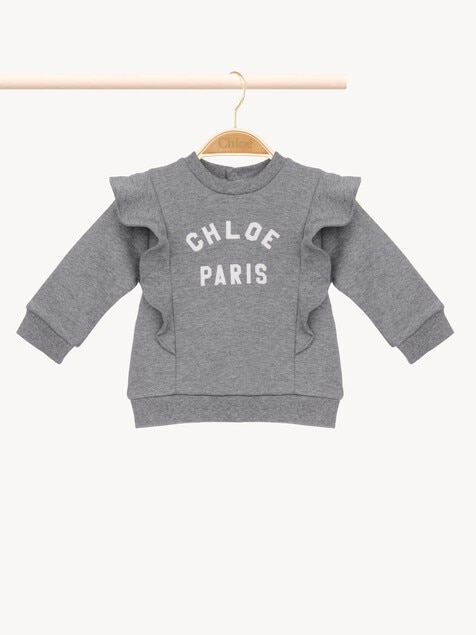 Sweat &agrave; volants et logo b&eacute;b&eacute;