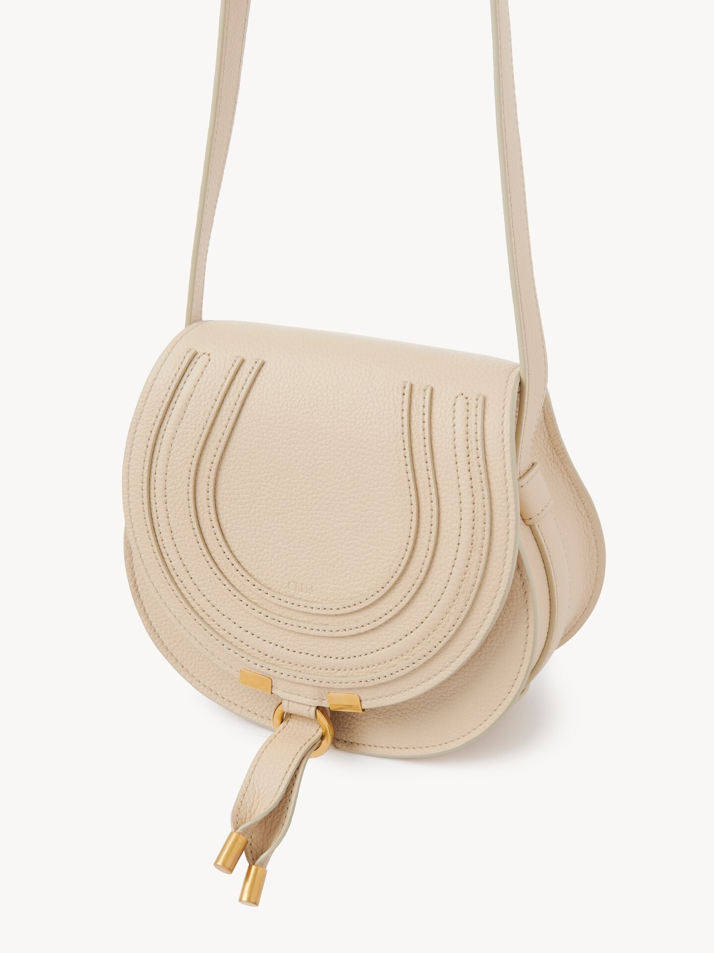 Petit sac port&eacute; &eacute;paule Marcie en cuir grain&eacute; - 4