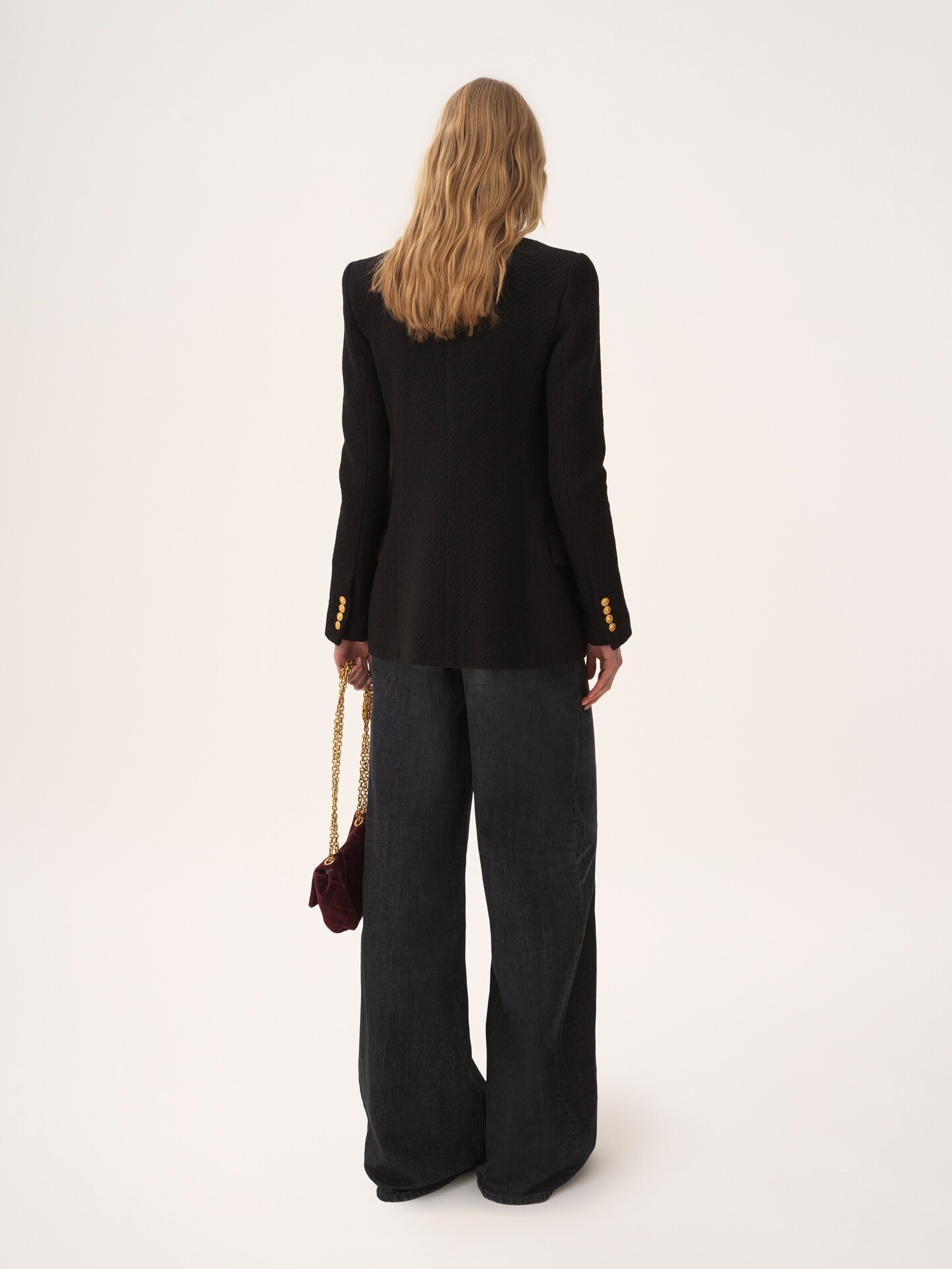 Veste blazer croisée en laine bouclée - 6