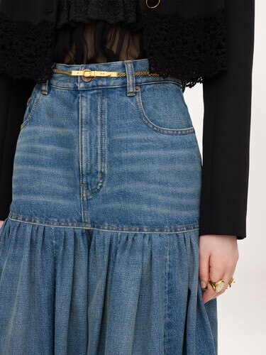 Jean ballon taille haute en denim - 8