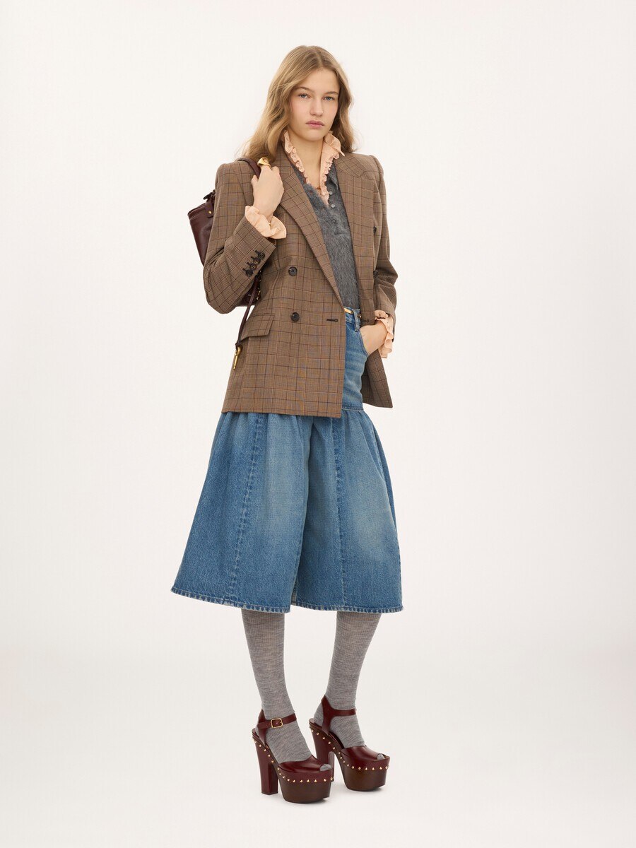 Double-breasted tailored jacket in check wool - 3