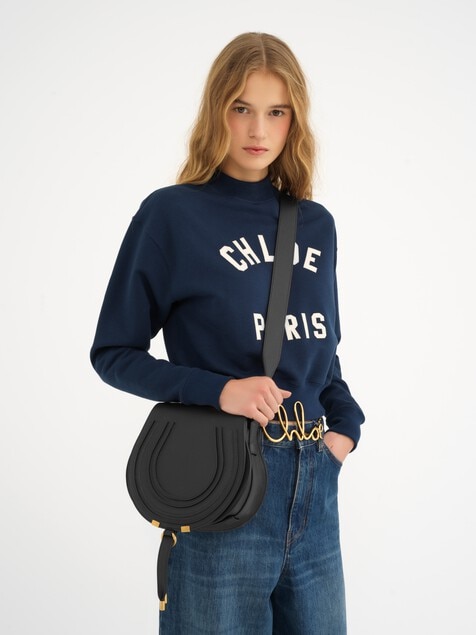 Marcie saddle bag in grained leather
