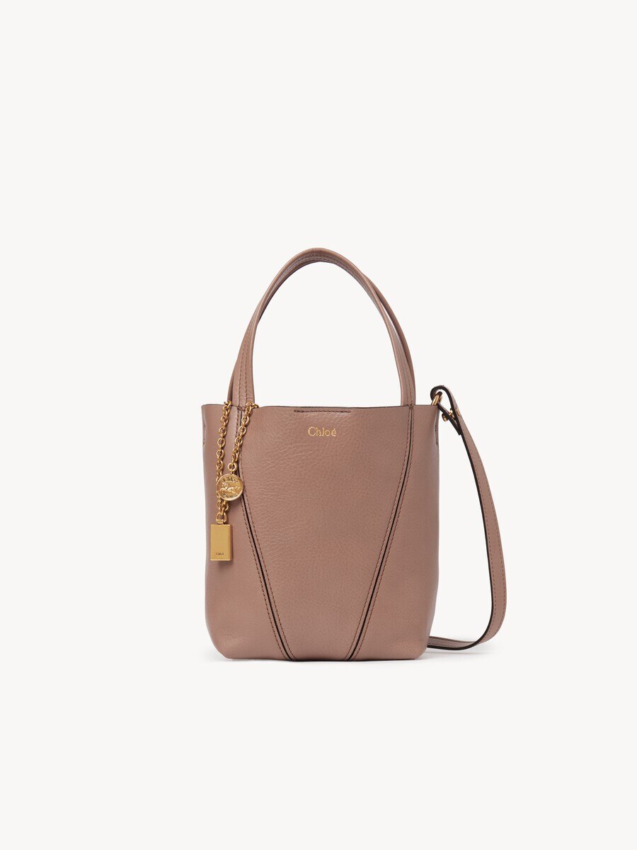 Small Chlo&eacute; Spin tote bag in grained leather - 1