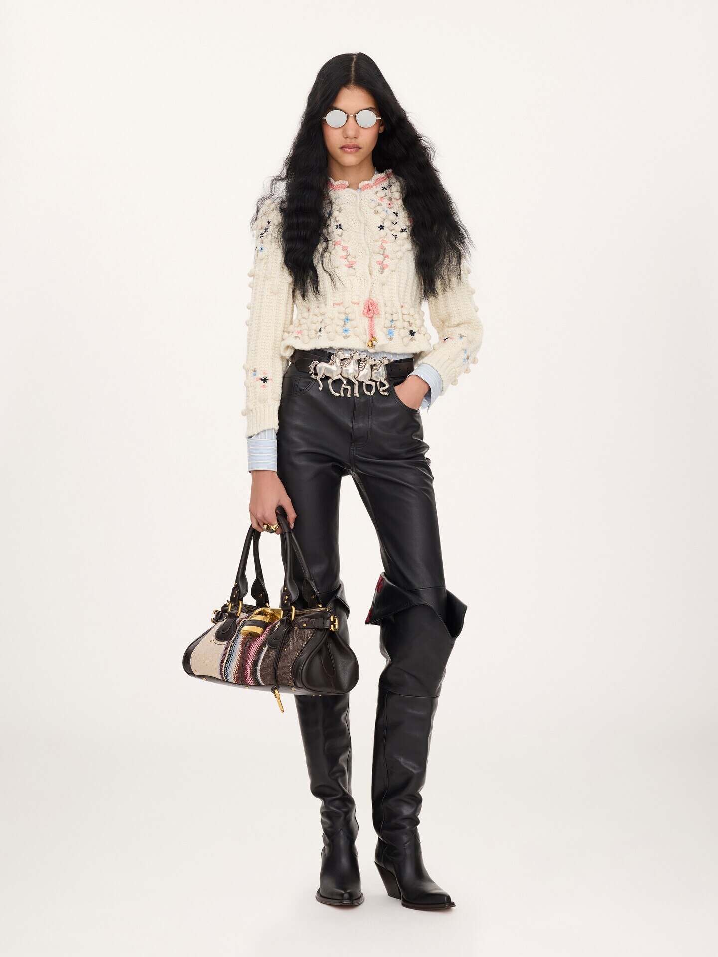 Paddington bag in tweed & grained leather - 7.0