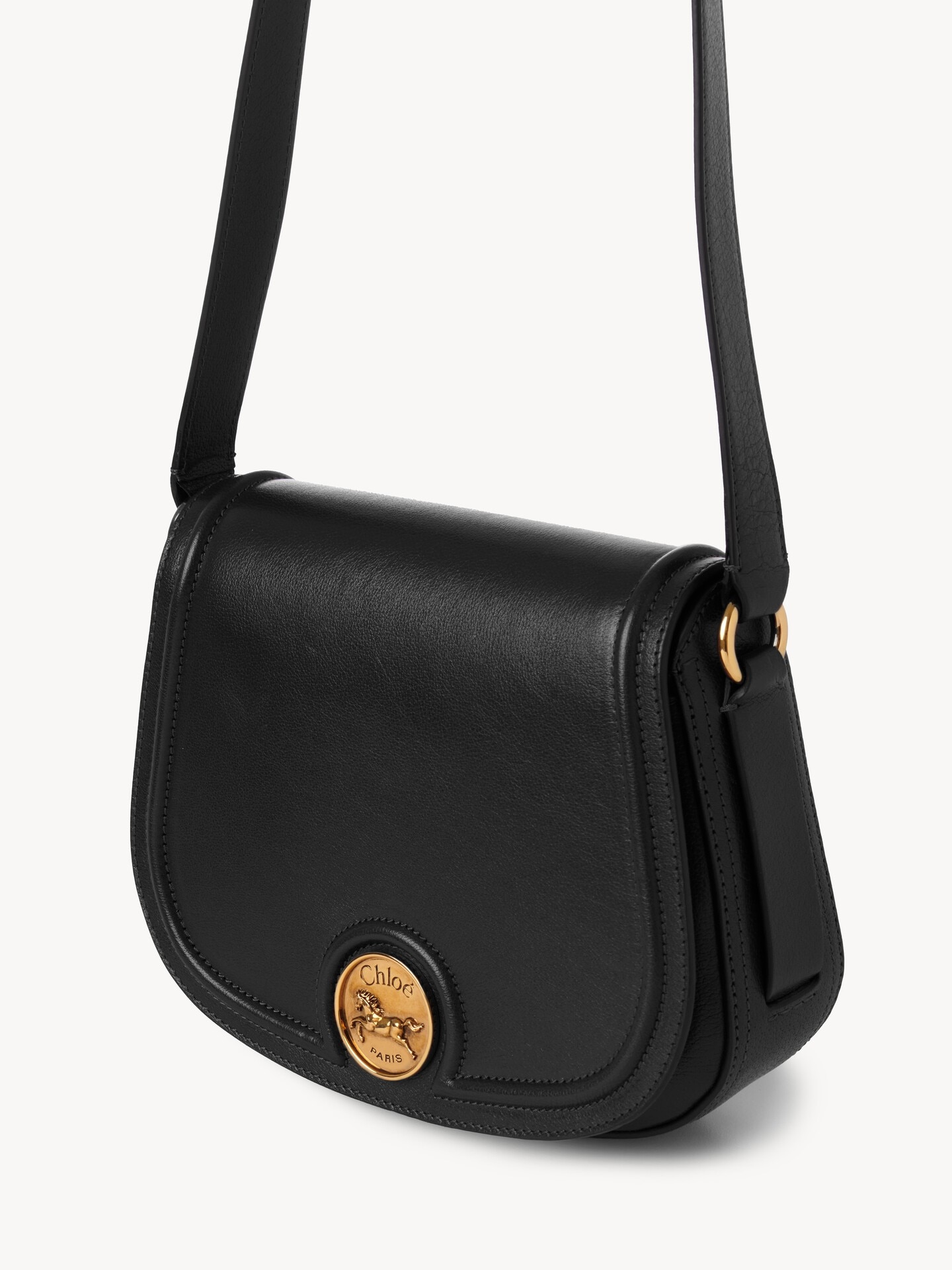 Sac &agrave; bandouli&egrave;re Horse Medal en cuir grain&eacute; - 3