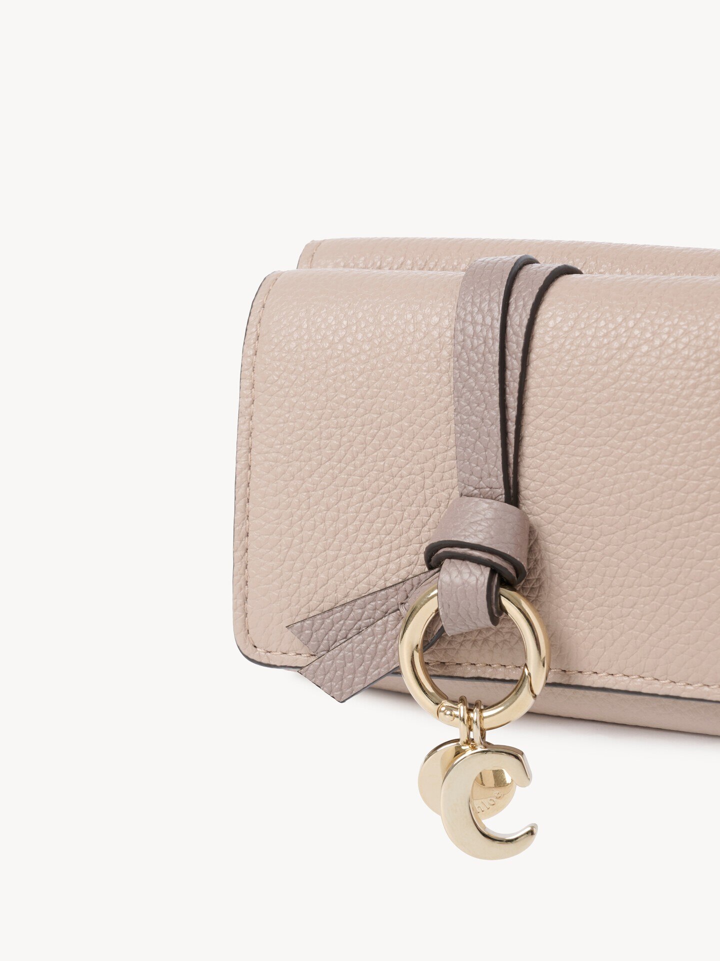 Dreifach klappbares Alphabet Mini-Portemonnaie aus genarbtem Leder - 6