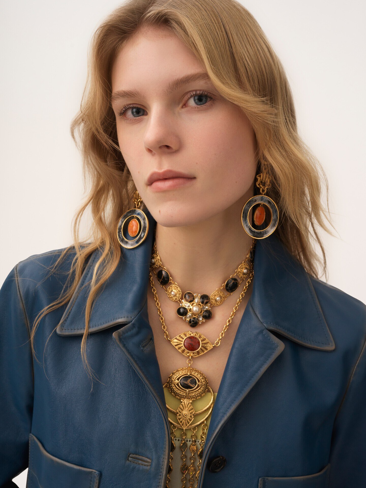 Manteau droit en cuir - 7