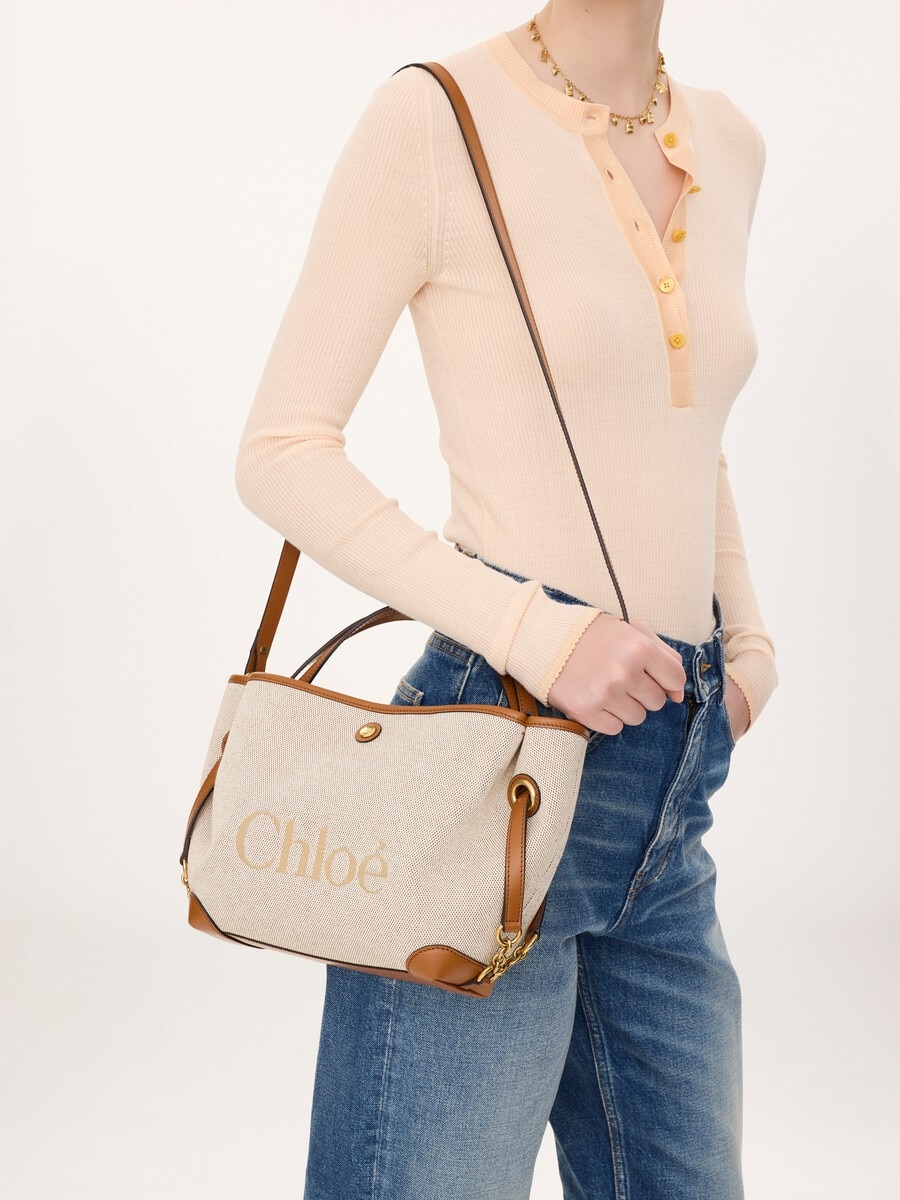 Small Chlo&eacute; Clover double carry bag in canvas - 2