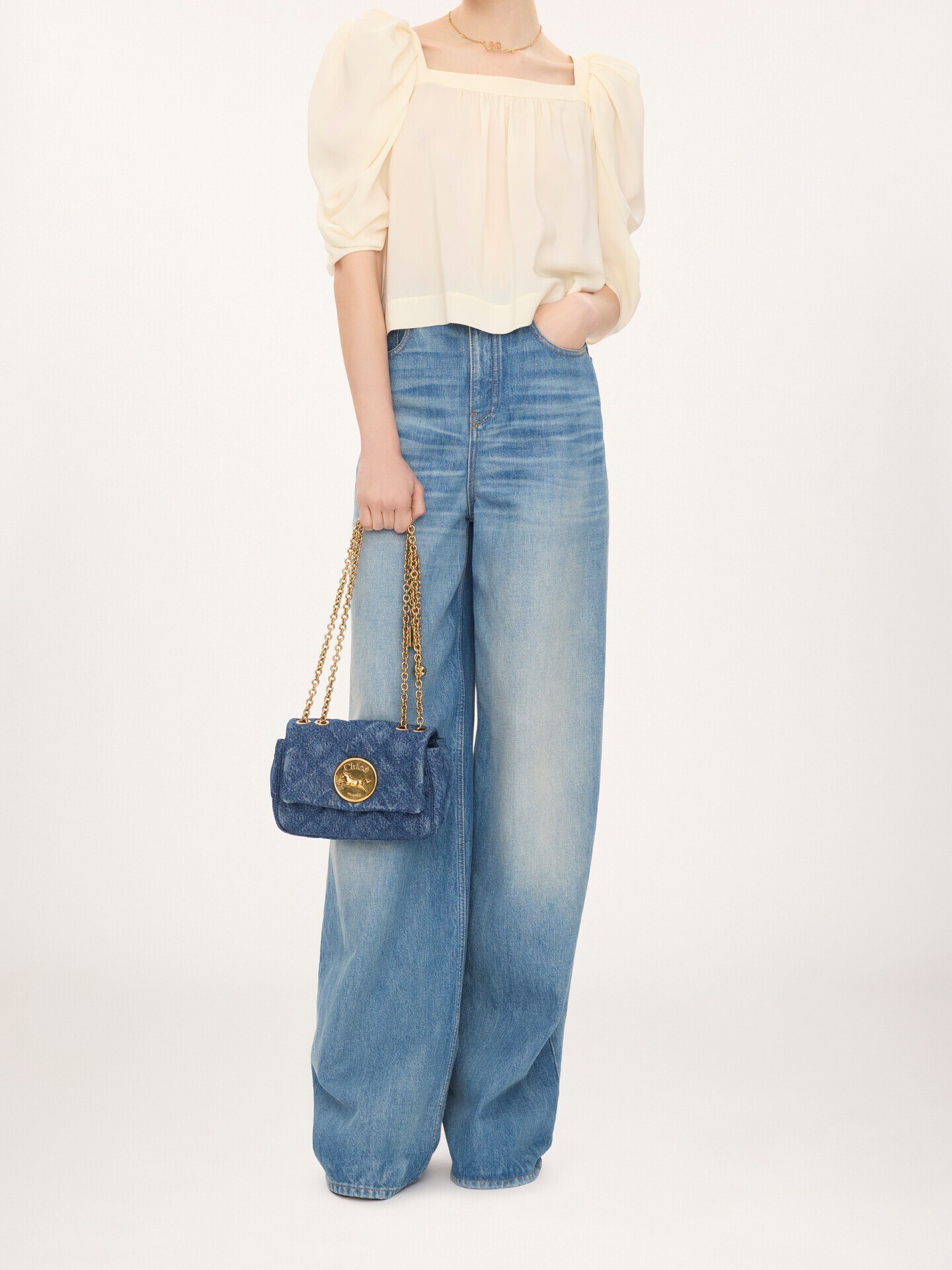 Small Chlo&eacute; Heritage shoulder bag in denim - 8