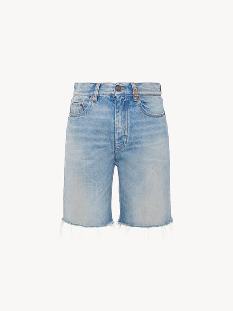Hoch taillierte Shorts aus Denim