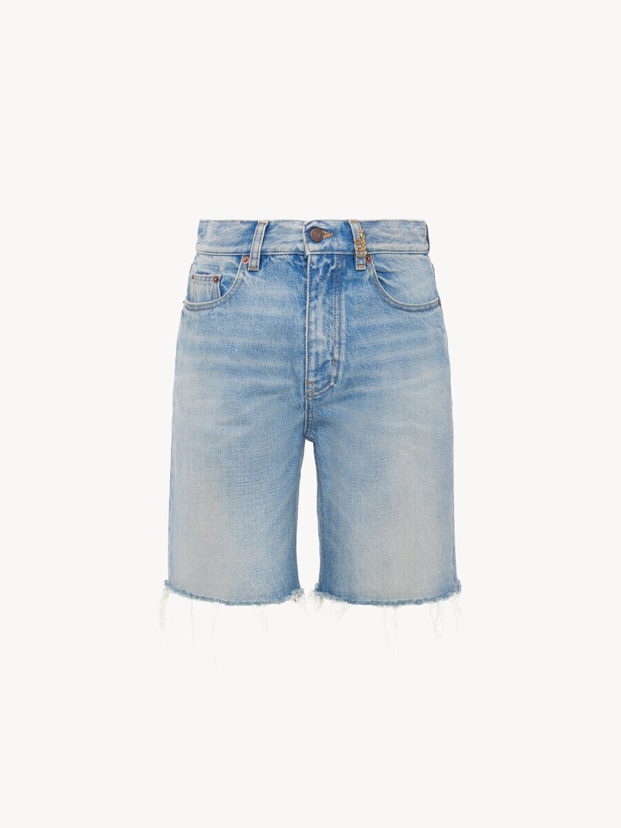 Hoch taillierte Shorts aus Denim - 2