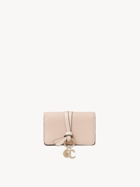 Alphabet card holder in grained leather