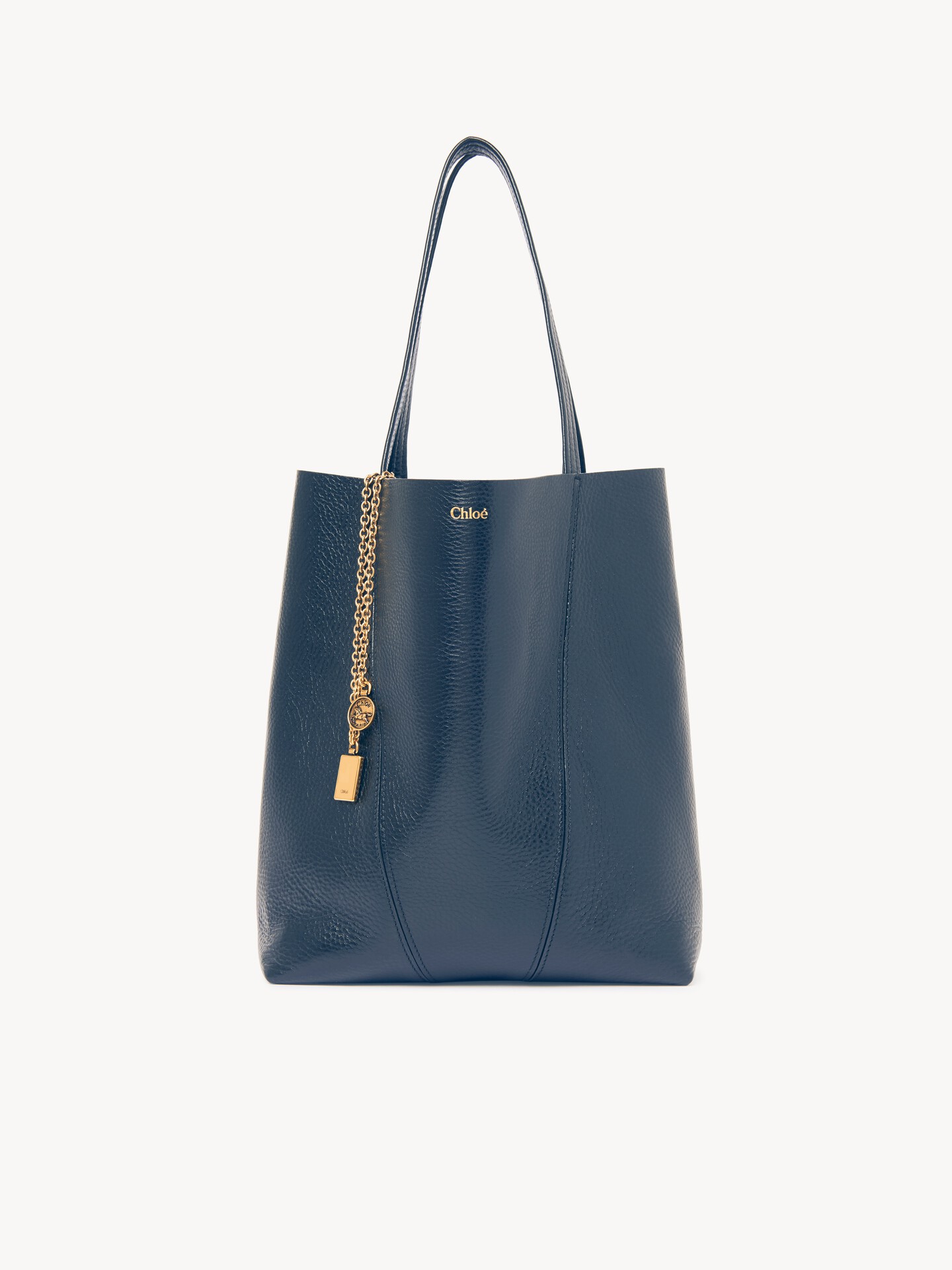 Chloé ネイビー レザーバッグ　新品未使用 グレインレザー製Chloé Spinトートバッグ 青 - Chloé