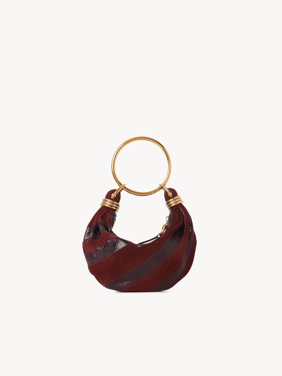 Mini Bracelet Hobo bag de ante y cuero de serpiente - 1