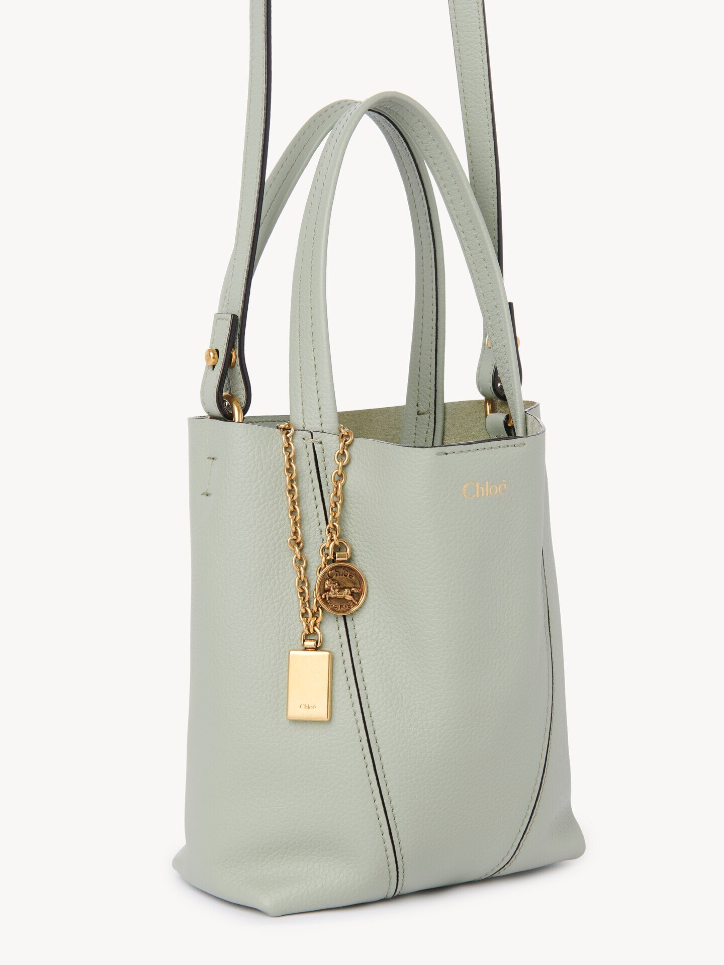 Small Chlo&eacute; Spin tote bag in grained leather - 5