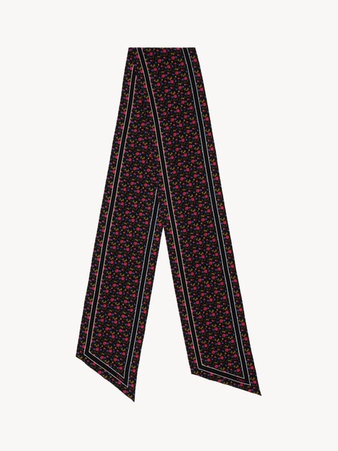 Pa&ntilde;uelo bandeau Chlo&eacute; Folk de crep&eacute; de seda