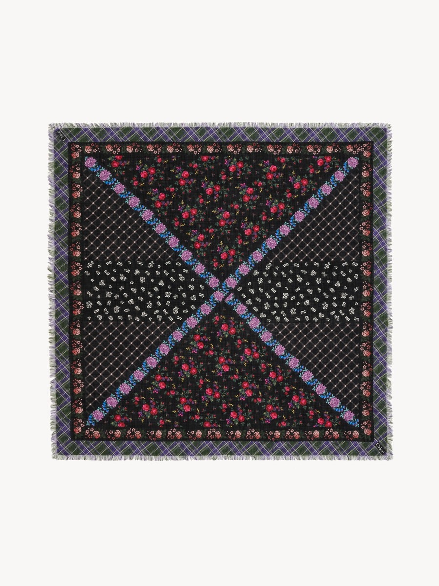 The Chlo&eacute; Folk square scarf in wool - 1