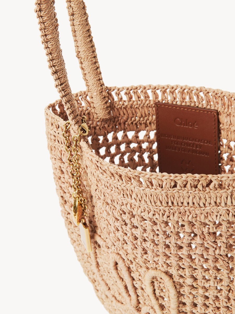 Tote bag piccola Summer Banana in rafia - 5