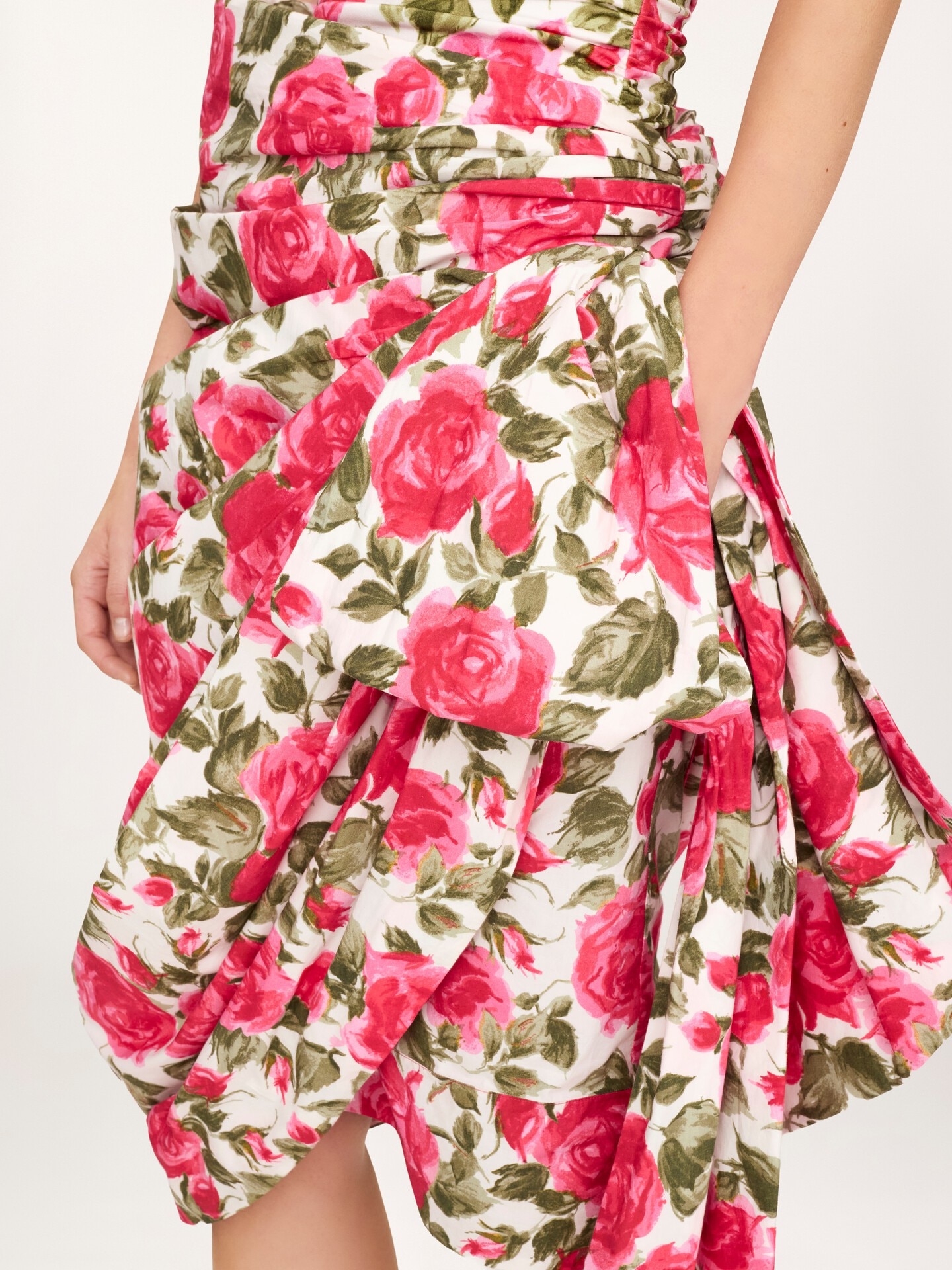 Knee-length wrap skirt in cotton poplin - 8