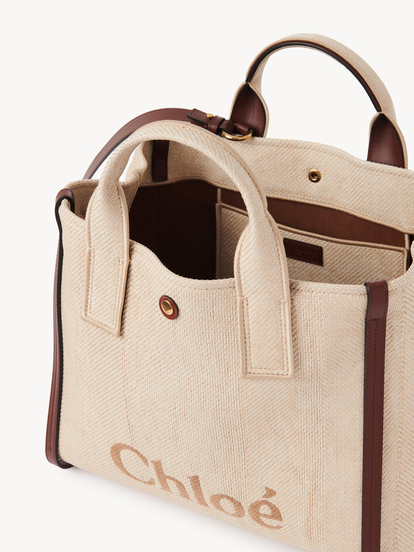 Chlo&eacute; Carry tote bag in raffia-effect fibres - 6