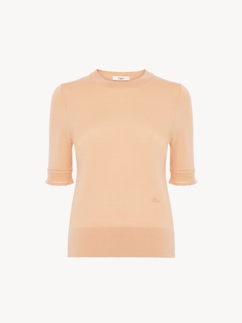 Short-sleeve jumper in a wool knit