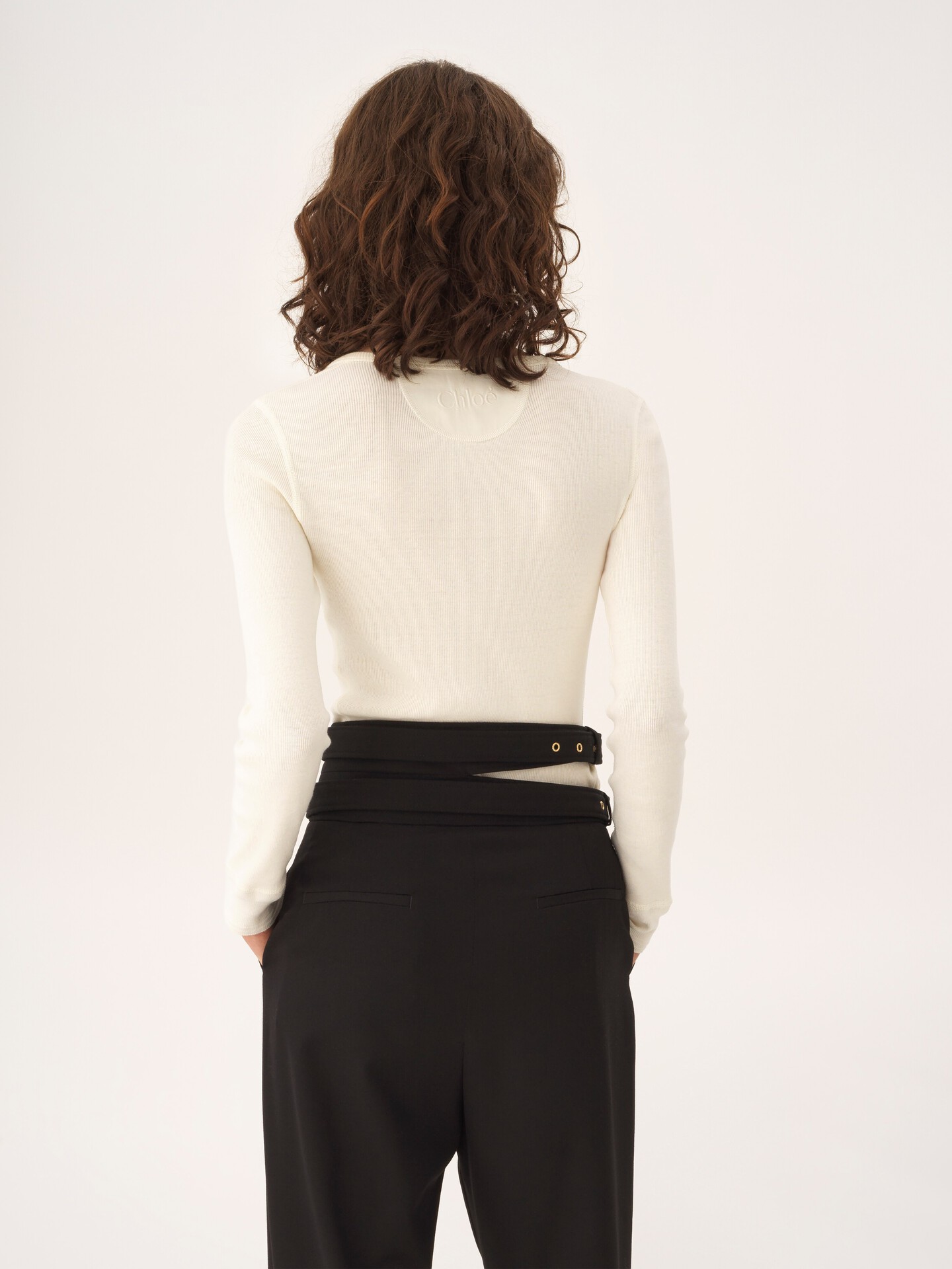 Scoop-neck Henley shirt in cotton jersey - 5