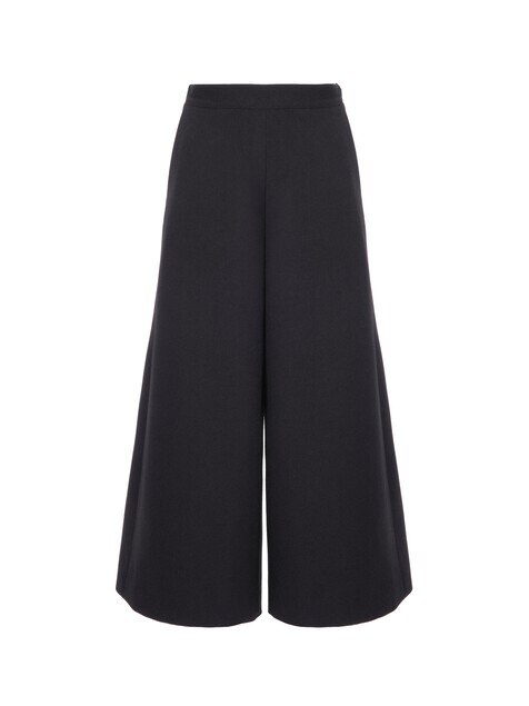Pantalones de sastre de pernera ancha en crep&eacute; de lana