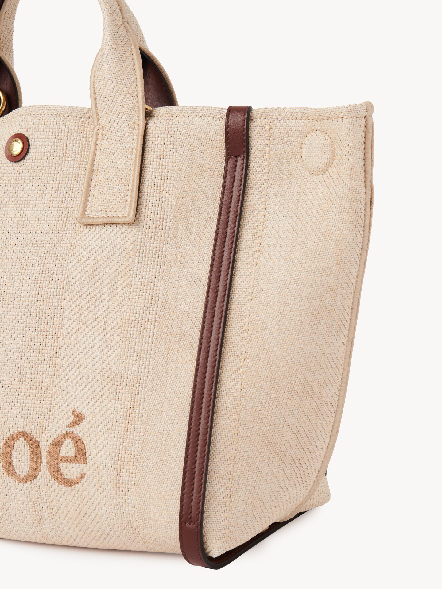 Chlo&eacute; Carry tote bag in raffia-effect fibers - 7