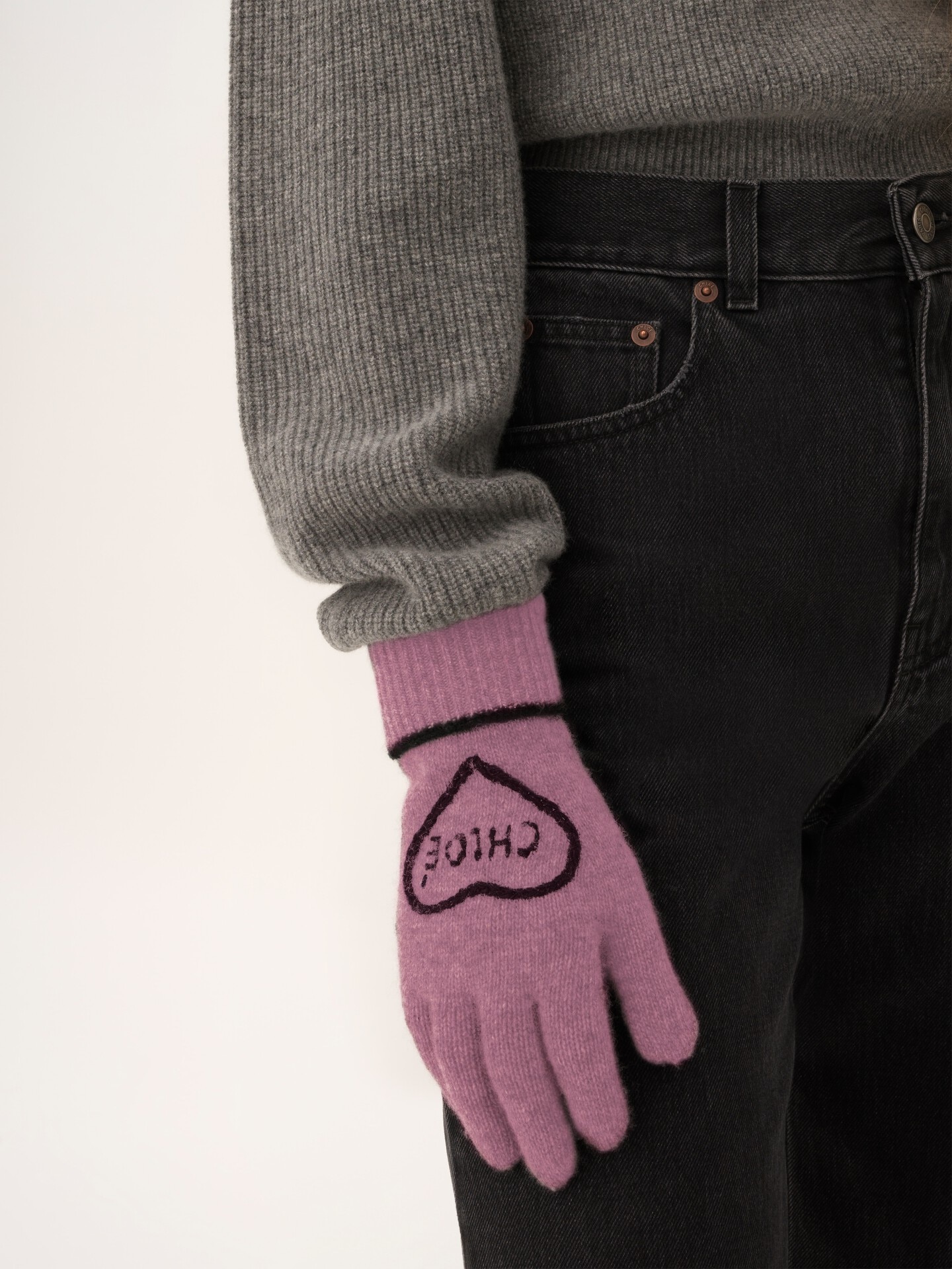 The Chloé Encoeur gloves in wool & cashmere - 2