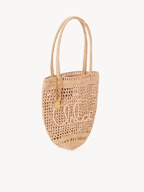 Kleine Summer Banana Tote Bag aus geflochtenen Fasern