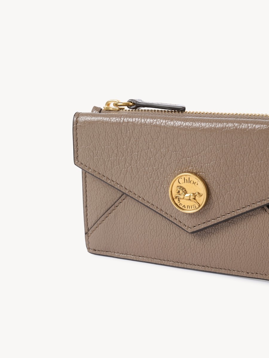 Cartera peque&ntilde;a Envelope con ranuras para tarjetas de cuero granulado - 6