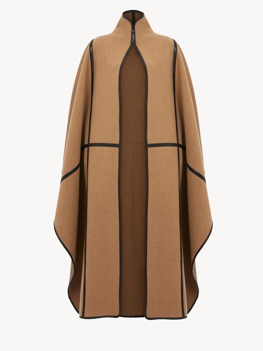 Oversized long cape coat in wool - 2