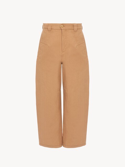 Barrel pants in cotton canvas