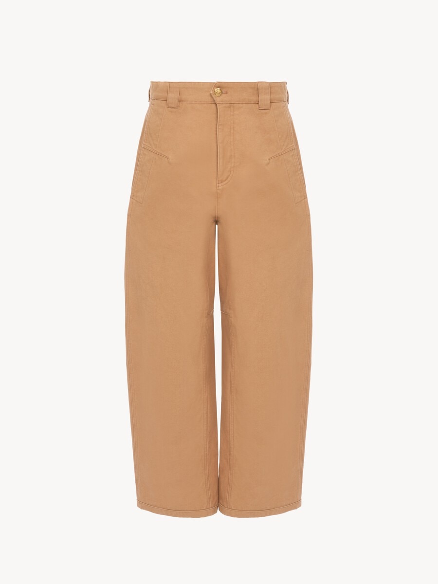 Barrel-leg trousers in cotton canvas  - 2