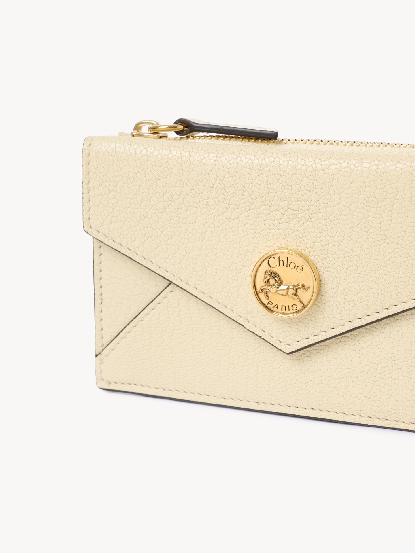 Small Envelope purse with card slots in grained leather - 5.0