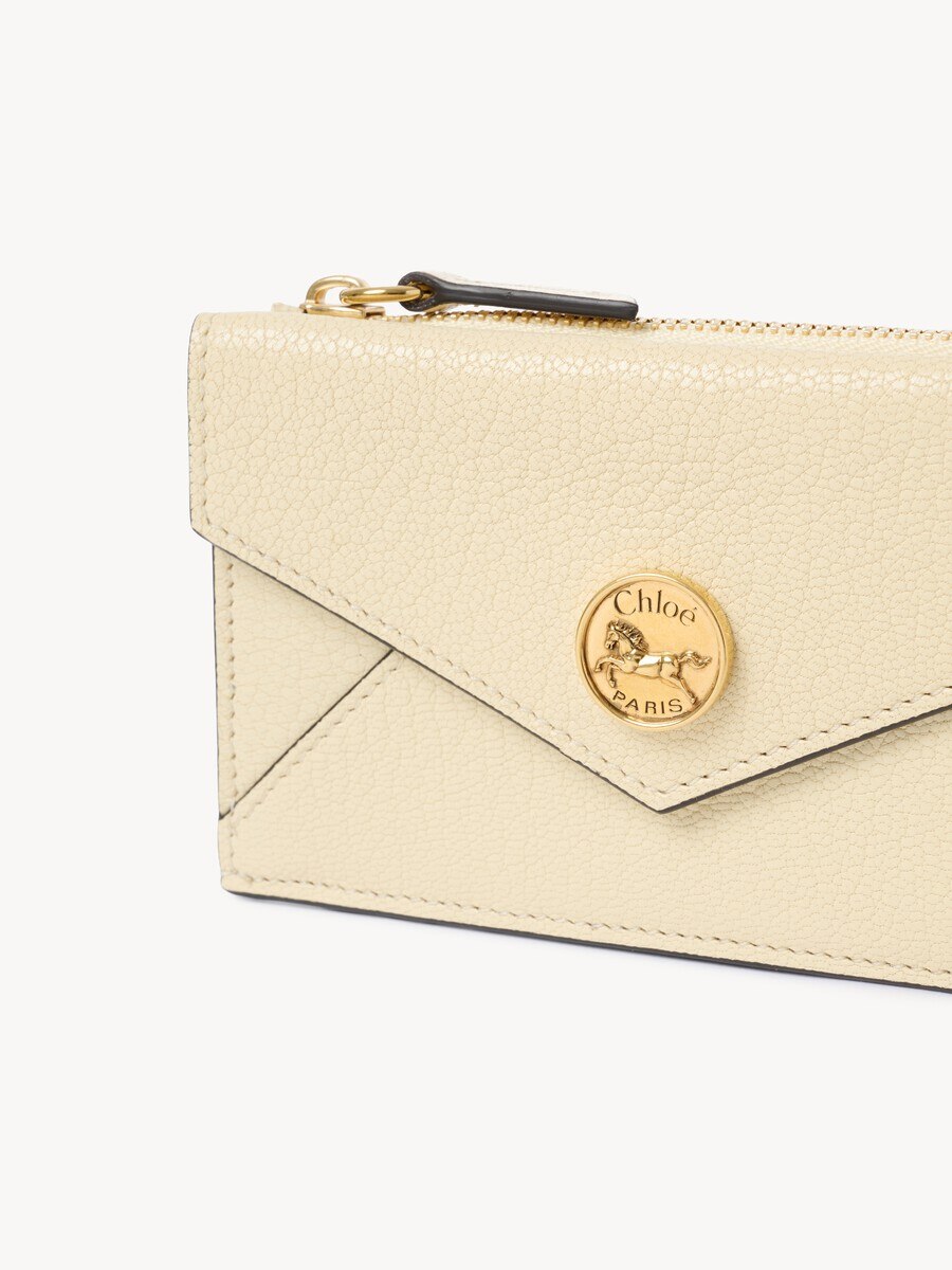 Small Envelope purse with card slots in grained leather - 6
