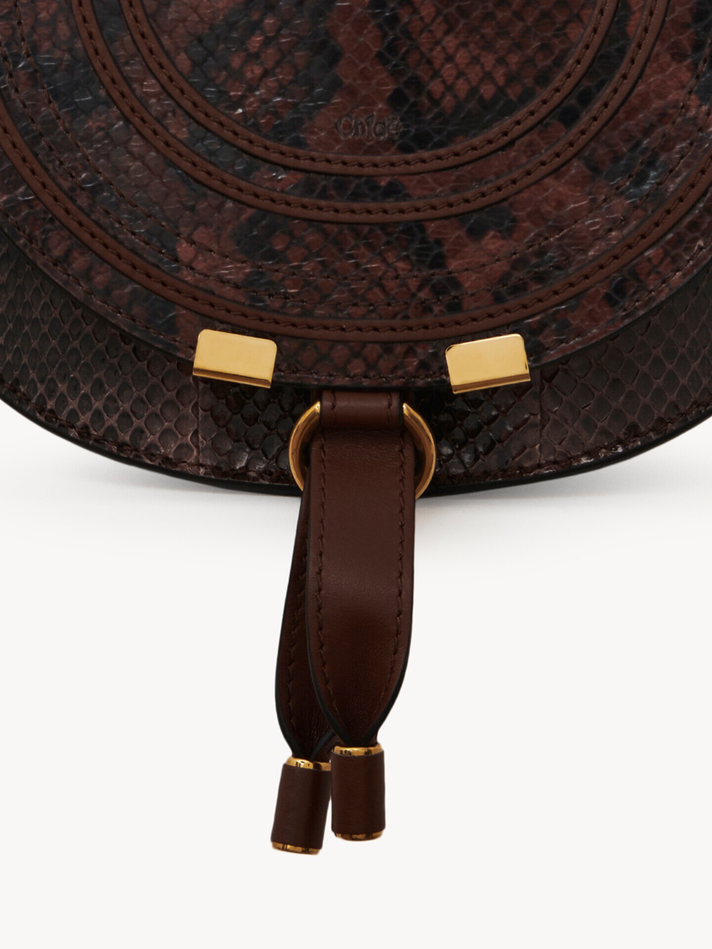 Bolso saddle peque&ntilde;o Marcie de cuero efecto pit&oacute;n - 6